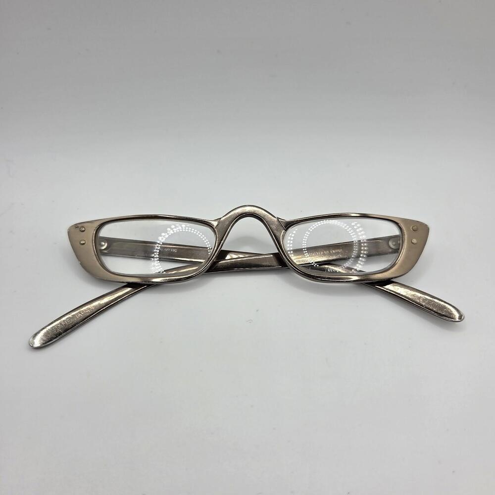 VTG Understudy Cat Eye Horned Frames Silver Metal Japan Rare Imported Y2K